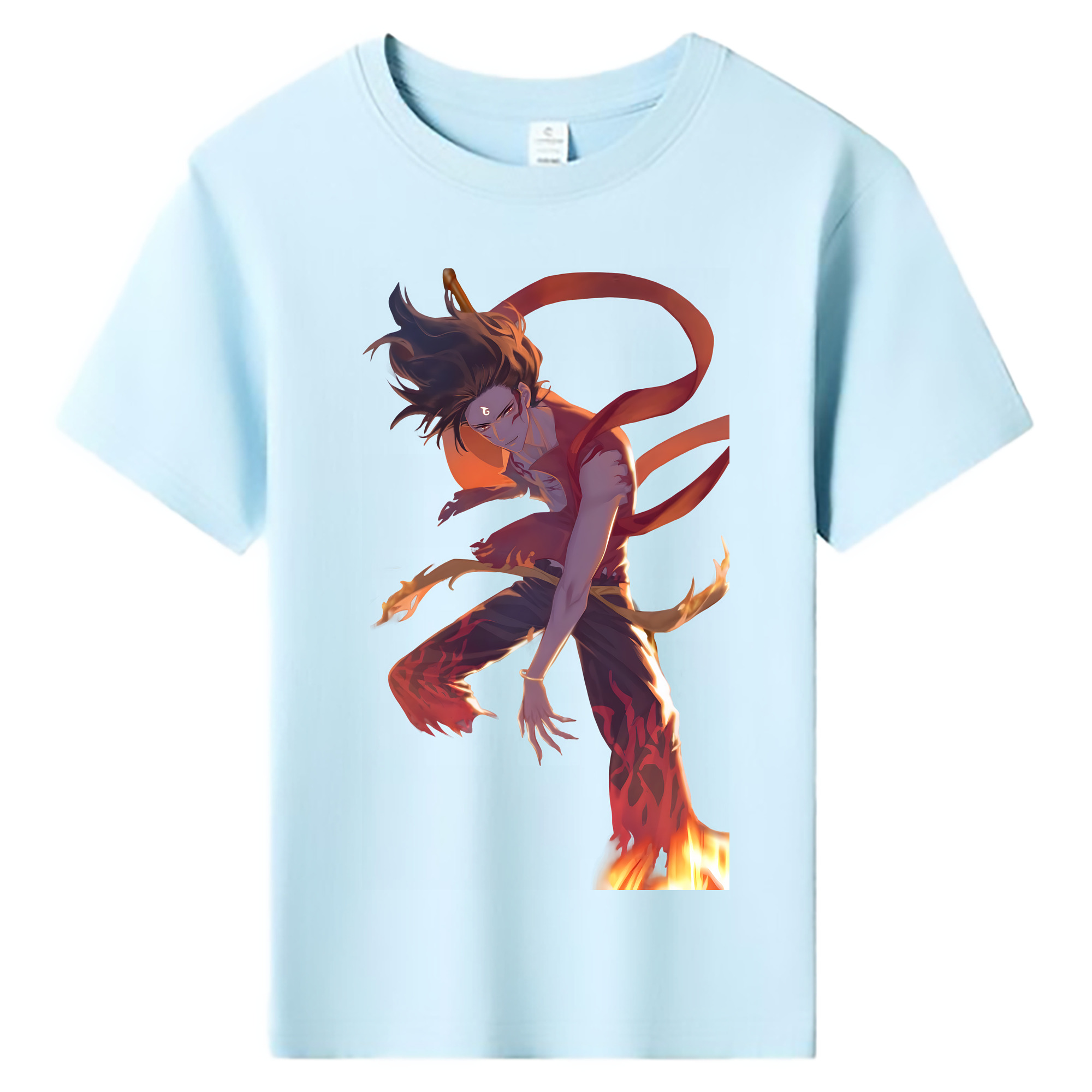 （画像用） Ne Zha 2 ナタ 魔童の大暴れ 綿100％キッズTシャツ（フロントプリント）